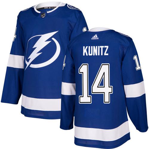 Adidas Men Tampa Bay Lightning #14 Chris Kunitz Blue Home Authentic Stitched NHL Jersey->tampa bay lightning->NHL Jersey